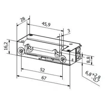 BIRA HARTTE XS12UP Electric Strike Lock 12V AC/DC su vidine atmintimi, XS serija (R5)