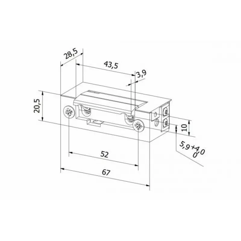 BIRA ES1-001 Simetrinis elektromagnetinis užraktas 12V AC/DC Basic