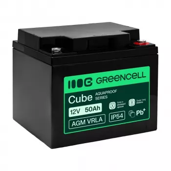 GREEN CELL AGM VRLA 12V 50Ah Priežiūros Nereikalaujantis Akumuliatorius UPS Sistemoms