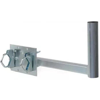 CORAB UBU-38/450-H Universalus balkoninis laikiklis palydovinėms, antžeminėms ir LTE antenoms, 38 mm stiebo skersmuo, 450 mm iškyša, karštai cinkuotas plienas, metalo pilka