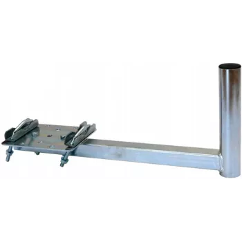 CORAB UBU-38/450-H Universalus balkoninis laikiklis palydovinėms, antžeminėms ir LTE antenoms, 38 mm stiebo skersmuo, 450 mm iškyša, karštai cinkuotas plienas, metalo pilka