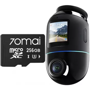 70mai X800 Omni 4K vaizdo registratorius juodas + 256 GB SD kortelė