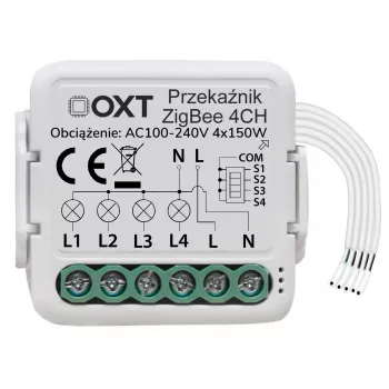OXT T264 Mini Smart Relay Module 4-Channel ZigBee 3.0 Tuya