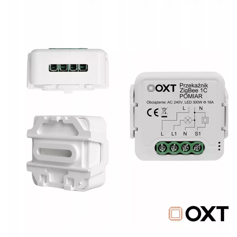 OXT T260P 1 kanalo 16A išmanusis relės modulis su galios stebėjimu, ZigBee 3.0, suderinamas su Tuya