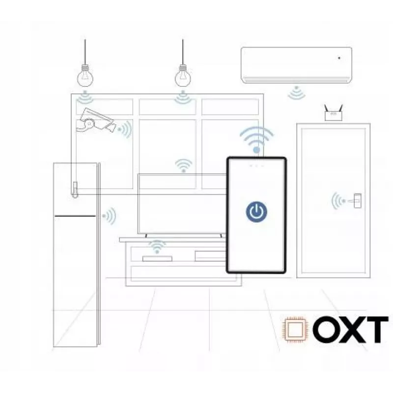 OXT T260P 1 kanalo 16A išmanusis relės modulis su galios stebėjimu, ZigBee 3.0, suderinamas su Tuya