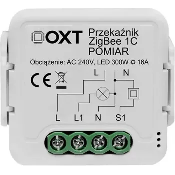 OXT T260P 1 kanalo 16A išmanusis relės modulis su galios stebėjimu, ZigBee 3.0, suderinamas su Tuya