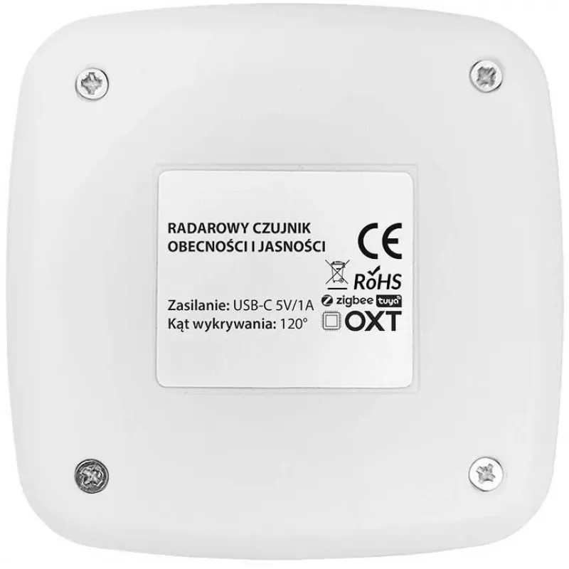 OXT T155 24GHz milimetrinių bangų radaro buvimo jutiklis su šviesumo jutikliu, USB WiFi Tuya Smart