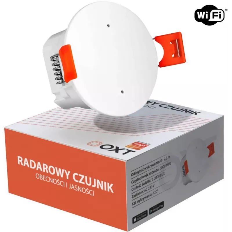 OXT T150 mmWave radaro buvimo ir apšvietimo jutiklis 230V WiFi Tuya Smart Life