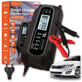 ZENWIRE JMD-10 Smart Car Battery Charger 12V 24V 10A with Repair Function