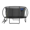MERACH MR-2429B2 Trampolinas, 3,6 m (12 pėdų) su apsauginiu tinklu ir kopėčiomis, juodas/mėlynas