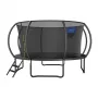 MERACH MR-2429B2 Trampolinas, 3,6 m (12 pėdų) su apsauginiu tinklu ir kopėčiomis, juodas/mėlynas