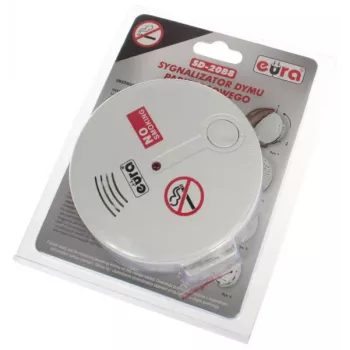EURA SD-20B8 Fotoelektrinis dūmų detektorius, baltas, 9V baterija