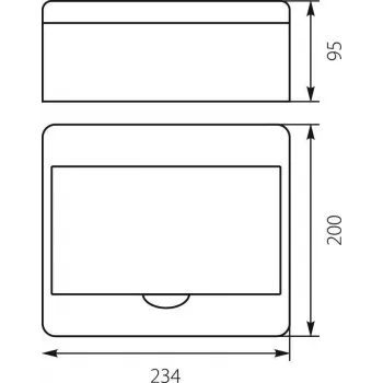 Skirstomasis skydas RN-8 Fala 7.2 paviršinis IP40 200x234x95mm baltas (N+PE) Elektro-Plast Opatówek