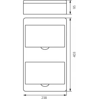 ELEKTRO-PLAST OPATÓWEK RN-16 Fala 7.4 Paviršinio montavimo skirstomasis skydas 16 modulių IP40 Baltas 403x238x95mm