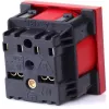 JAVEL 1-Module Single Socket Outlet with Plug Lock, Red, 16A 250V AC, Flush-Mounted, Type E/F