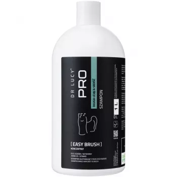 DR LUCY PRO EASY BRUSH 1L šampūnas ilgo, tekančio kailio šunims – atpainiojimas ir lengvas šukavimas