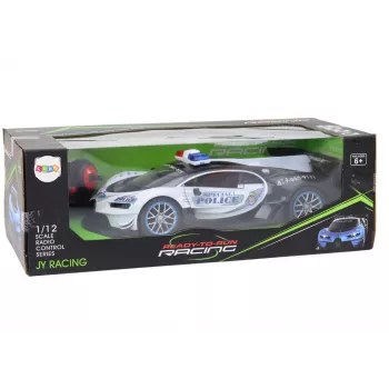 LEAN TOYS nuotoliniu valdymu policijos automobilis, mastelis 1:12, baltas