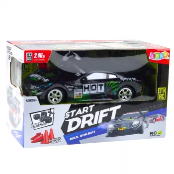 LEAN TOYS Drift Car RC Black Green 30km/h 1:16
