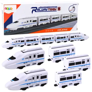 LEAN TOYS Interactive Train Set with Sounds and Lights, White, 62 cm