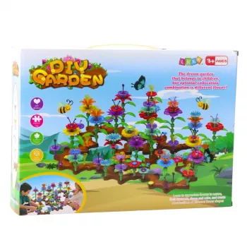 LEAN TOYS Creative Garden Flowers Construction Blocks Set 198 psl.