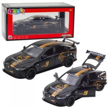 LEAN TOYS Sportinis automobilis Metalinis Pull-Back Šviesos Garsai Juodas 1:32
