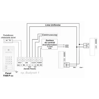ACO FAM-P-2NPZSACC 2-jų šeimų įleidžiamas lauko skambučio skydelis su RFID skaitytuvu ir koduote, sidabrinis