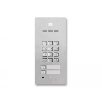 ACO FAM-P-2NPZSACC 2-jų šeimų įleidžiamas lauko skambučio skydelis su RFID skaitytuvu ir koduote, sidabrinis