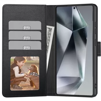 Tech-Protect Wallet Case for Samsung Galaxy A56 5G, matinė juoda