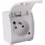 VIPLAST KOALA Vienvietis paviršinis kištukinis lizdas su apsauginiu dangteliu ir įžeminimu, baltas, IP44 161-01