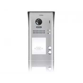 VIDOS DUO S1102A 2-Family Video Door Station, Stainless Steel, Full HD, 2-Wire, Black