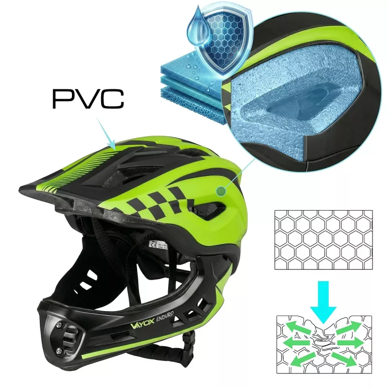 Vayox VA0421GM Enduro Šalmas Žalias Dydis M