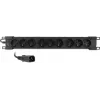 Getfort GF-9R30/IEC 1U 19 colių stovo PDU su 9x IEC C13 lizdais, 16 A, 3 m kabeliu, juoda