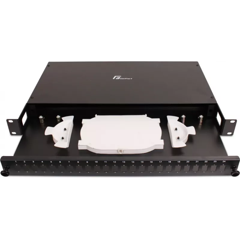 GETFORT GF-FO01-SX 1U 19-Inch 24xSC Simplex Fiber Optic Patch Panel with Splice Tray