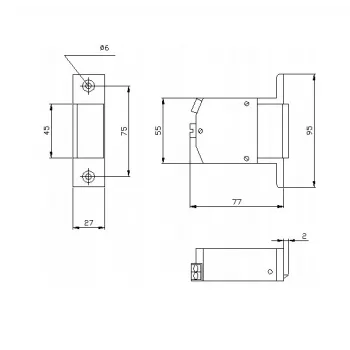 ELEKTRA-PLUS R1-12.10 platus elektrinis užraktas 12V AC/DC 3000N