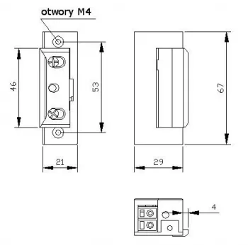 ELEKTRA-PLUS Electric Door Strike R4 su atmintimi ir mechanine blokada simetrinis 24V 7544