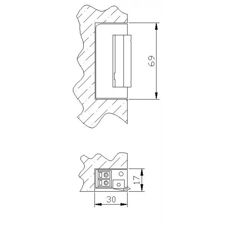 ELEKTRA-PLUS R5 elektrinis skląstis su blokavimu, simetrinis, siauras 16.5mm 9125