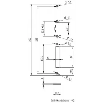 ELEKTRA-PLUS Eskutšonas sklendės korpusui, cinkuotas 200x20mm
