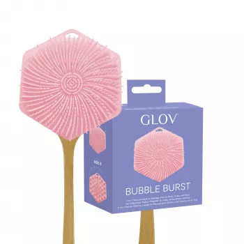 GLOV Bubble Burst 3-in-1 Silikoninis kūno, galvos odos ir nugaros šveitiklis bei masažuoklis - Rožinė