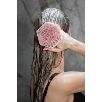 GLOV Bubble Burst 3-in-1 Silikoninis kūno, galvos odos ir nugaros šveitiklis bei masažuoklis - Rožinė