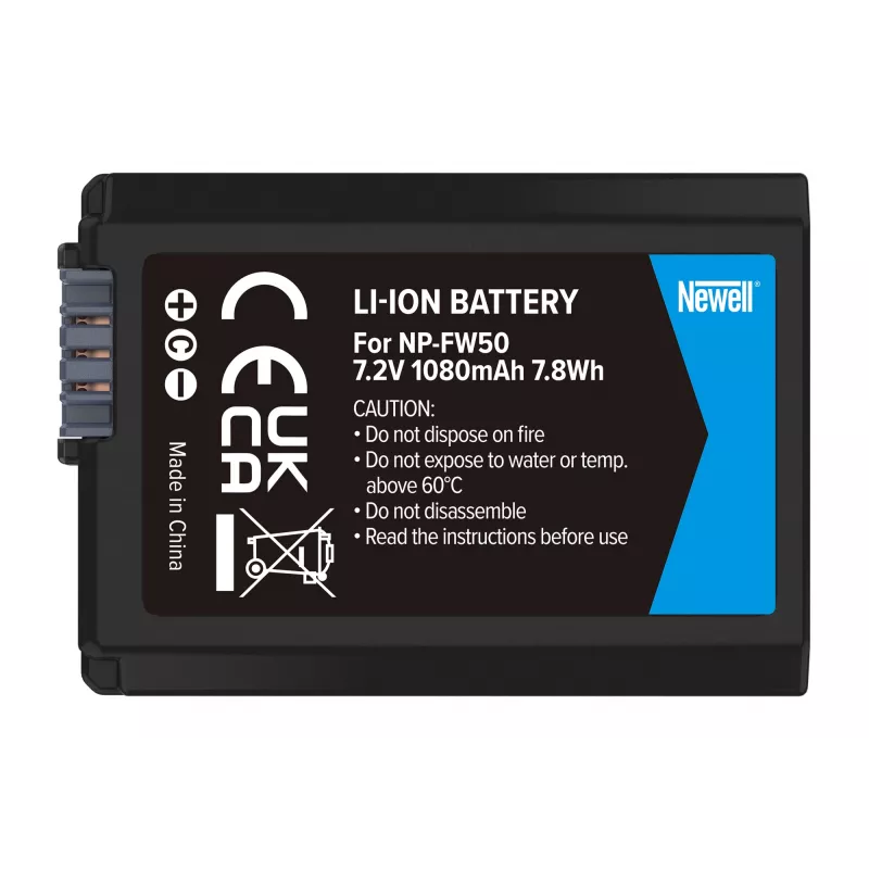Newell Replacement Battery for Sony NP-FW50, 1100mAh, 7.4V Li-ion, Black