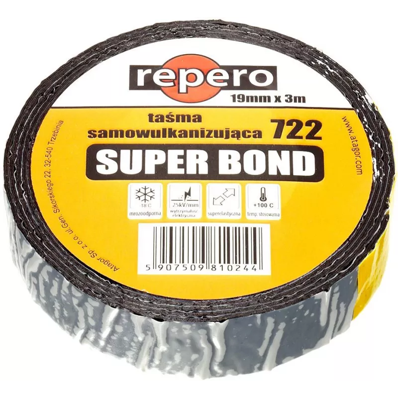 REPERO 722E Super Bond Self-Vulcanizing Tape 25mm x 3m Juoda