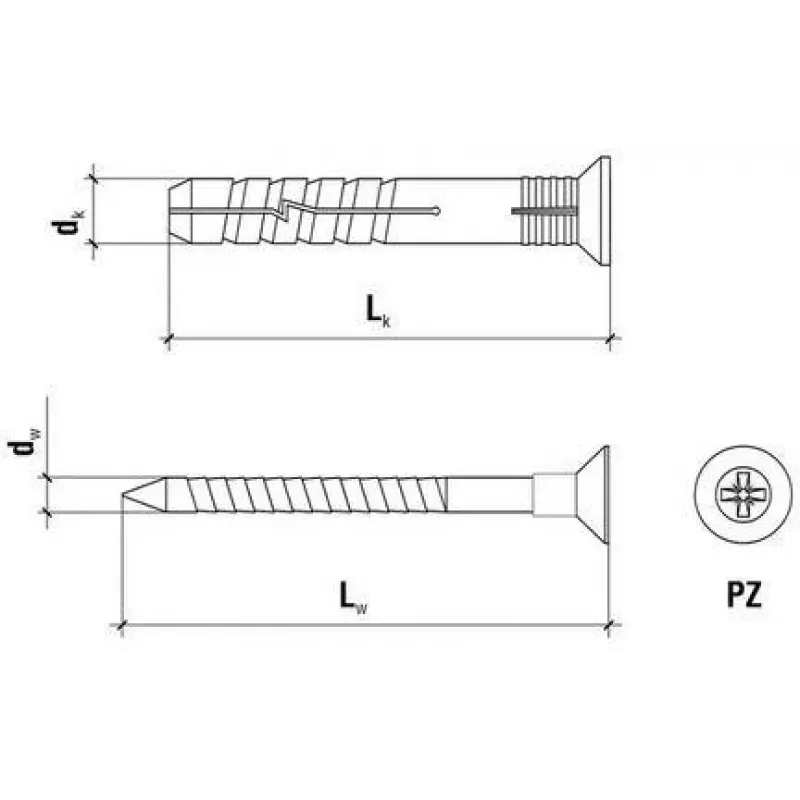 WKRĘT-MET Rapid Mounting Dowel SM-06040 6 x 40 mm 200 vnt.