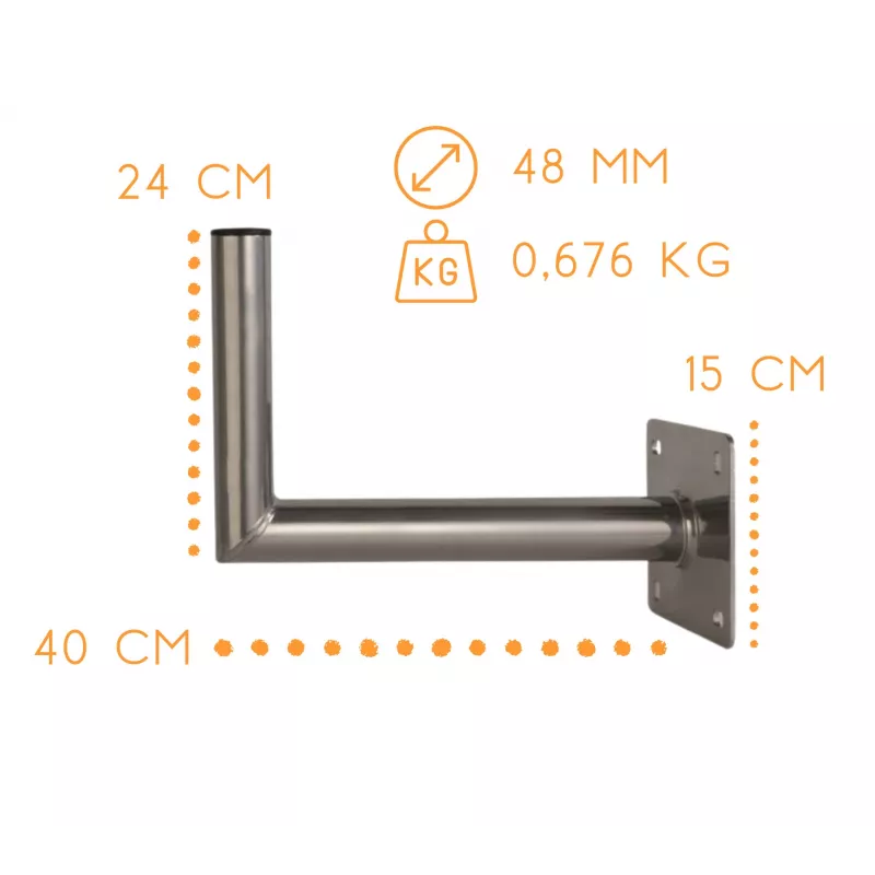 CORAB USL-48/400AL Kampinis sieninis laikiklis 48mm 400mm Aliuminis