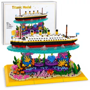 LEAN TOYS Construction Bricks Titanic Ship on a Coral Reef 3892 pcs.
