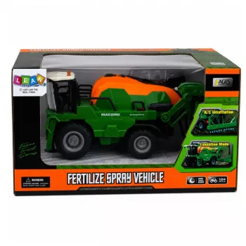 LEAN TOYS Žemės ūkio kombainas su purkštuvu, purškimo funkcija, šviesos ir garso efektai, 1:24