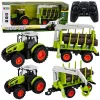 LEAN TOYS RC nuotoliniu valdymu valdomas traktorius su miško priekaba ir medienos griebtuvu 1:24