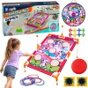 LEAN TOYS 4-in-1 Unicorn Target Toss Game su žiedais ir diskais