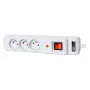 Getfort GF-3A-3M-G 3-ių lizdų apsauginis ilgintuvas su viršįtampio apsauga, 3 m, pilkas