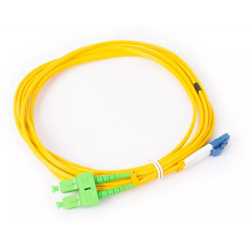 GETFORT SM SC/APC į LC/UPC Dupleksinis Skaidulinis Laidas 3m (9.84ft) LSZH Geltonas