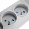 Getfort 5P-1.5M-G apsauginis tinklo filtras su 5 lizdais, 1,5 m laidu, pilkas